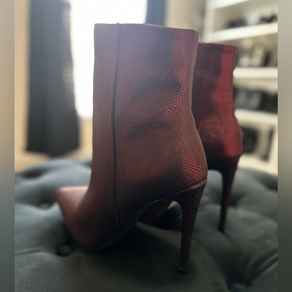 Dark Red Metallic Ankle Boots - Size 9 - Never Worn - Picture 15 of 15